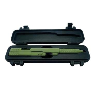 Imagem de Caneta esferográfica tática de ação deslizante | Canetas de ação deslizante EDC com capa | Caneta de tinta retrátil impressa em 3D com refis | Presentes de decoração de mesa para fãs de equipamentos