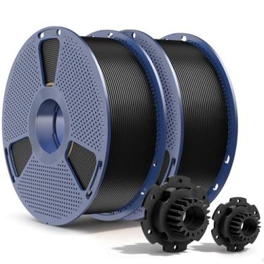 Imagem de SUNLU Filamento de impressora 3D PETG 1,75 mm, 1 kg x 2, preto + preto