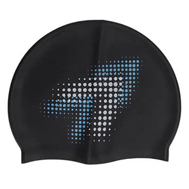 Imagem de ZJchao Touca de Natação, Touca de Natação de Silicone Com Elástico para Esportes Aquáticos Longos Adultos (seta preta)