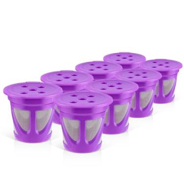 Imagem de 4 copos reutilizáveis K Supreme (Plus) compatíveis com K supreme plus cafeteira de porção única 4 filtros de café recarregáveis para cafeteiras K-Supreme e K-Supreme Plus (preto)