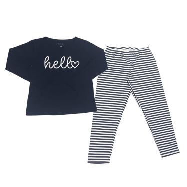 Imagem de Pijama Basic+ ML Silk K409 Azul Marinho Listrado M