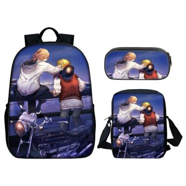 Imagem de Conjunto de mochilas escolares Mikey, 3 peças com bolsa de ombro e estojo para lápis