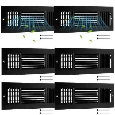 Imagem de Tampas de ventilação de teto Datanly, 6 unidades pretas, 30 x 10 cm, 3