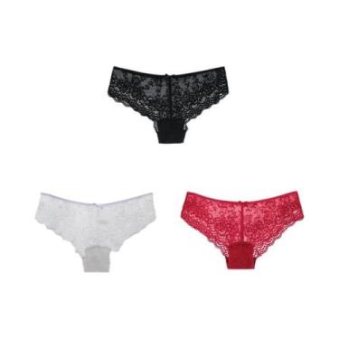 Imagem de Calcinhas Femininas Sexy De Renda Completa, Cintura Baixa, Respiráveis