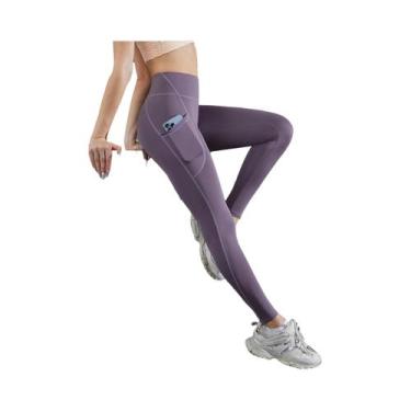 Imagem de Leggings De Yoga Femininas De Cintura Alta Com Controle De Barriga E B