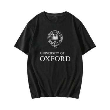 Imagem de Camiseta Unissex Estampada Da Universidade De Oxford, Verão, Manga Cur