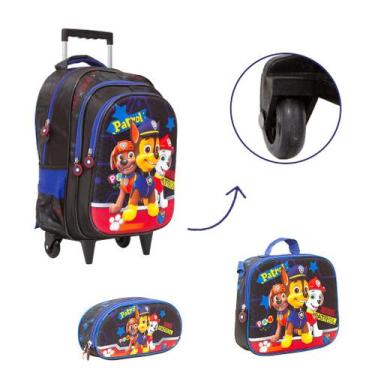 Imagem de Kit Mochila Infantil Patrulha Canina Rodinha Desenho Criança - Toys 2U