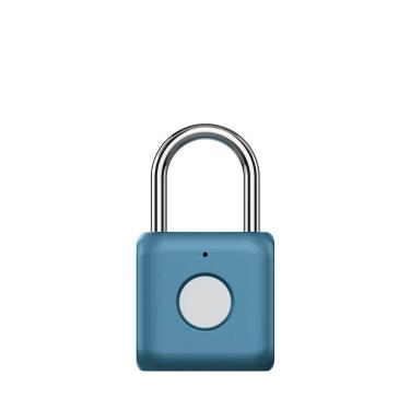 Imagem de Cadeado Inteligente Com Impressão Digital Azul