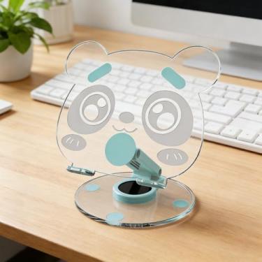 Imagem de Suporte ajustável para celular Panda Pata, suporte de telefone para mesa, suporte de telefone dobrável, com base de acrílico resistente (verde)