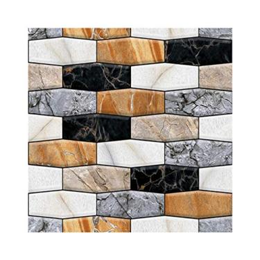 Imagem de Papel de Parede Autoadesivo Removível 3D Multicolorido Bloco À Prova Água e Umidade PVC para Sala Estar Banheiro Cozinha Controle Escritório Móveis Fundo TV