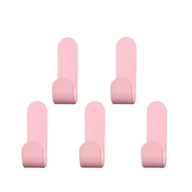 Imagem de NevStp Gancho organizador de parede multiuso gancho de pano atrás da porta gancho de pano para banheiro roupão de banho suporte de toalha rack de ferragens de cozinha, gancho de prateleira, rosa, 5