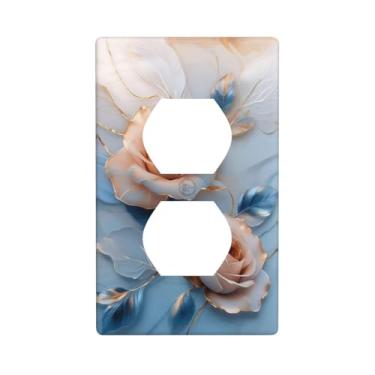 Imagem de Capas decorativas para interruptor de luz rosa rosa 1 gangue placa de parede frente única placa de parede placa elétrica para decoração de casa