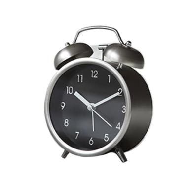 Imagem de Despertador para quarto mecânico super alto pequeno despertador personalidade criativa estudante quarto cabeceira relógio moderno simples relógio de mesa (cinza)