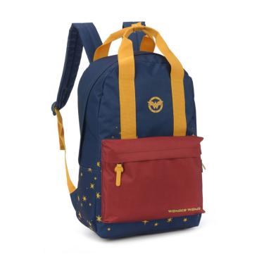 Imagem de Mochila Escolar Mulher Maravilha Luxcel MS46382WW Azul