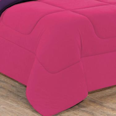 Imagem de Kit Edredom + Jogo De Lençol Malha 100% Algodão Gran Moratta 4 Peças Solteiro - Pink /Roxo