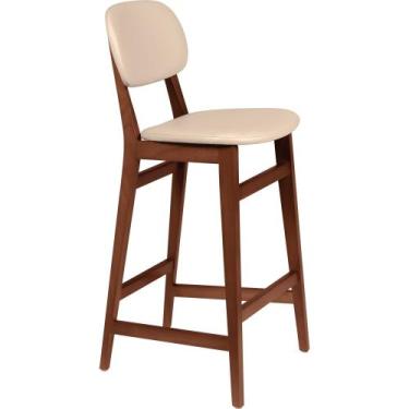 Imagem de Banco Alto Tramontina Piazza London Madeira Tauarí Amêndoa Estofado Be