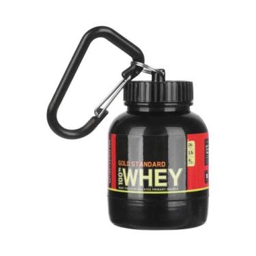 Imagem de Garrafa Portátil Mini Para Proteína Em Pó Com Chaveiro, Funil De Saúde