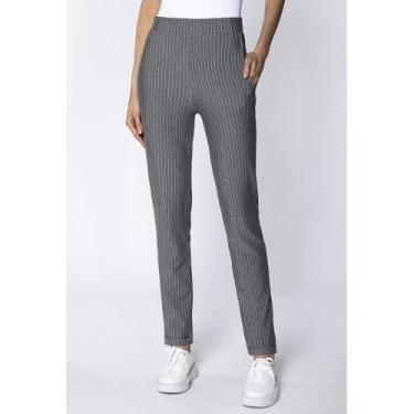 Imagem de Calça Alfaiataria Risca De Giz Loba Lupo 41867-001, Cinza, GG