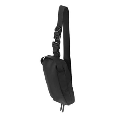 Imagem de Bolsa transversal para o peito, mochila transversal transversal transversal bolsa tiracolo para viagem e caminhada no peito mochila com design de orifício para fone de ouvido para presente masculino