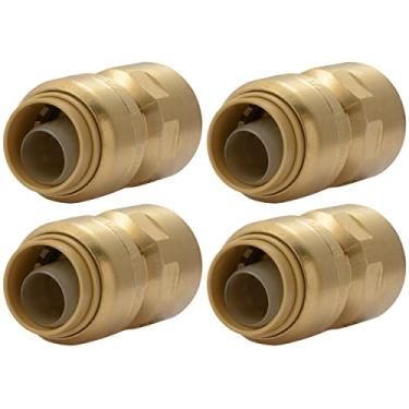 Imagem de SharkBite Adaptador FNPT de 1/2 x 1/2 polegada, pacote com 4, encaixe de encanamento de latão push to conect, tubo PEX, cobre, CPVC, PE-RT, HDPE, U072LFA4