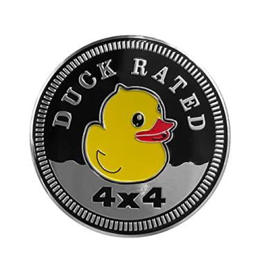 Imagem de Adesivos de crachá de metal com classificação de pato para Jeep Wrangler e veículos 4x4 - Emblema redondo 3D e decalques para motocicletas, caminhões e para-choques