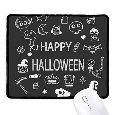 Imagem de Mousepad Happy Ghost Fear Halloween borda costurada tapete de borracha para jogos