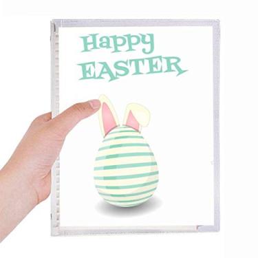 Imagem de Caderno Happy Easter Religion Festival Egg Listras Diário Folhas Soltas Recarregável Diário Papelaria