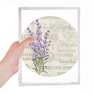 Imagem de Caderno de plantas de lavanda roxa, agenda de folhas soltas recarregável