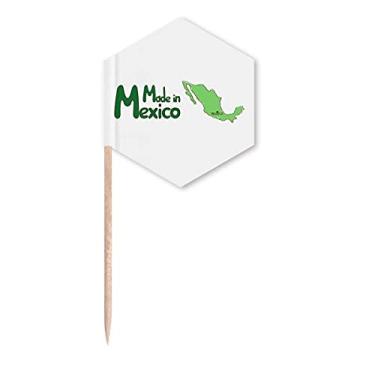 Imagem de Mapa do México estilo country, bandeiras mexicanas, palitos de cupcake, festa comemoração