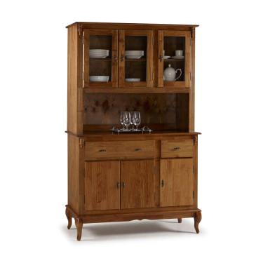 Imagem de Cristaleira Arca e Oratório Madeira Maciça 6 Portas 2 Gavetas Pés Luis Xv 60632 Linz Móveis - Imbuia