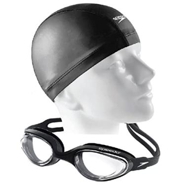 Imagem de Kit Natação Speedo Hydrovision + Touca Comfort (óculos preto)