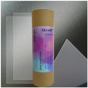 Imagem de ZHluja Folhas de plástico transparente, estêncil em branco 45,7 x 122 cm, 5 folhas de acetato transparente forte e flexível para Cricut