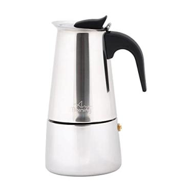 Imagem de Any Morning Cafeteira de fogão expresso, fogão de cafeteira italiana cubana, indução de panela moka, máquina de café Moka de aço inoxidável, cafeteira Greca sem PBA, 293 ml, 6 xícaras Expresso (184 g)