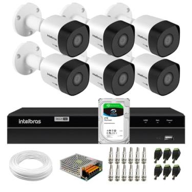 Imagem de Kit 6 Câmeras Segurança Bullet Vhd 3130 B Dvr 8 canais Mhdx 1208 Detecção Inteligente Intelbras 2tb