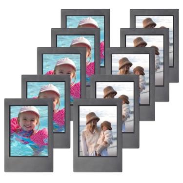 Imagem de CAIYOULE Mini porta-fotos para Instax Mini 12/11/EVO/SE/8/7+/99 mini filme instantâneo de 7,6 cm - Moldura clássica para Polaroid 5,5 x 8,6 cm - preta (pacote com 10)