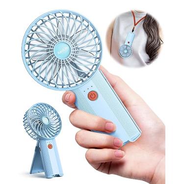 Imagem de Mini ventiladores portáteis dobráveis portáteis USB recarregável ventilador pessoal pescoço desktop 4 velocidades 3 em 1 silencioso ventilador portátil pequeno 6-15 horas de vida útil da bateria