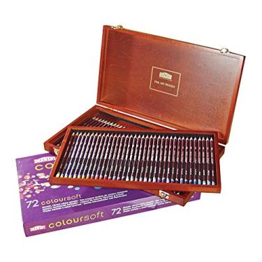 Imagem de Derwent, Lápis de Cor Permanente Coloursoft 72 Cores Estojo Madeira, 701031