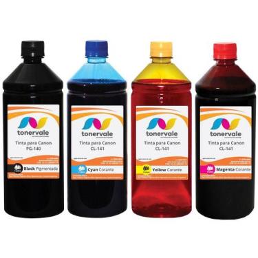 Imagem de Kit 4 Refil de Tinta Tankfull Para Canon PG-140 CL-141 - Canon MG3510 