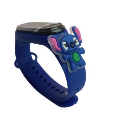 Imagem de Relógio Infantil Digital Stitch Disney  Á Prova De água Led azul, Azul