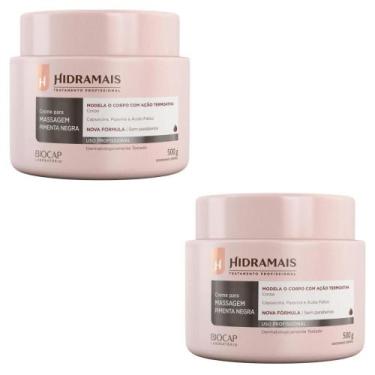 Imagem de kit 2 Creme desodorante Hidramais massagem Pimenta Negra 500g