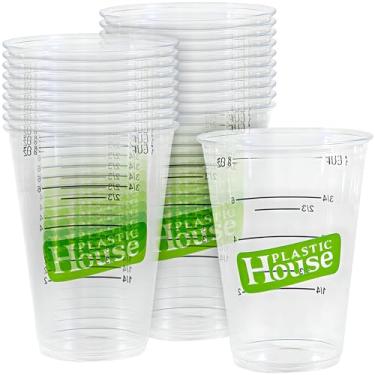 Imagem de Bluesky Copo medidor de plástico premium (pacote com 20) - perfeito para assar, cozinhar e misturar, 293 ml, transparente