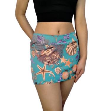 Imagem de Mini Saia Feminina Justa Cós Estampas Sortidas Suplex Pp ao Plus Size 