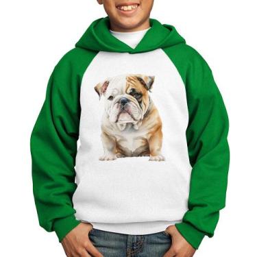 Imagem de Moletom Infantil Bulldog-Inglês - Foca na Moda, Branco, Verde, 4