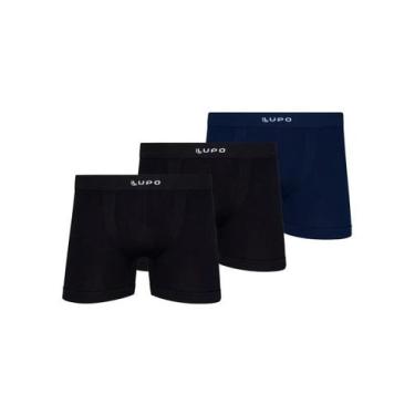 Imagem de Kit com 3 Cuecas Boxer Lupo 661-001 Colorido, Preto, XG