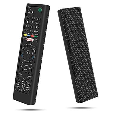 Imagem de Mydrissu Capa protetora de silicone para Sony RMT-TX100 RMT-TX102 RMT-TX200 RMF-TX300 RMF-TX310 Bravia Smart TV capa de substituição para controle remoto universal Sony (preto)