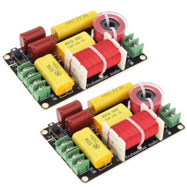 Imagem de DriSentri 2 peças Crossover de 2 vias para alto-falante, divisor de frequência de 2 vias de alta e baixa 250W 4-12 Ohm para alto-falante, crossover de alto-falante HiFi
