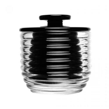 Imagem de Manteigueira Francesa Colmeia de Vidro Luxo Mesa Posta Lyor, PRETO