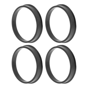 Imagem de A ABSOPRO Anéis centralizados de cubo de roda de carro de 58,6 mm a 54,1 mm rodas de policarbonato preto eixo central amortecedor Hubrings 4 peças