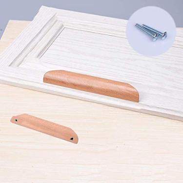 Imagem de Puxador de borda de dedo semicircular de faia de madeira maciça, puxadores de armário de sapatos de móveis, puxadores de gaveta de cômoda de banheiro de cozinha, puxadores de porta de guarda-roupa de