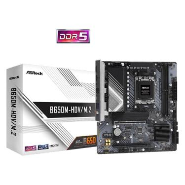 Imagem de Placa Mãe ASRock B650M-HDV/M.2, Chipset B650, AMD AM5, mATX, DDR5